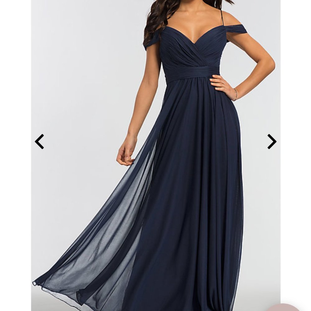 NWT Off Shoulder Long Navy Gown 14
